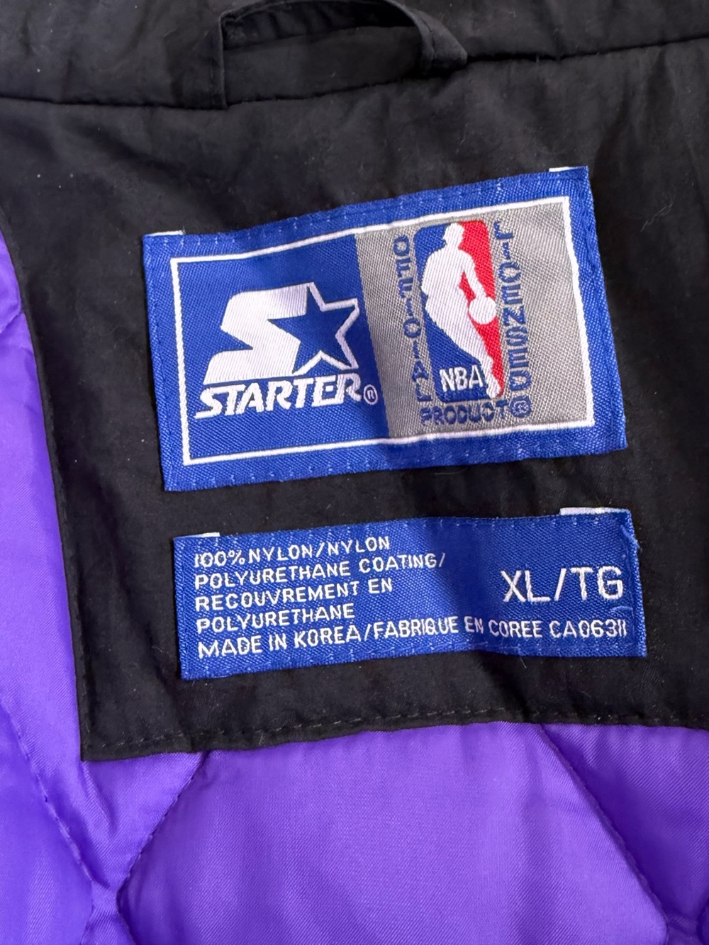 Vintage 1994 Starter Toronto Raptors Big Logo Jacket NBA Korea Made Rare - Picture 15 of 15